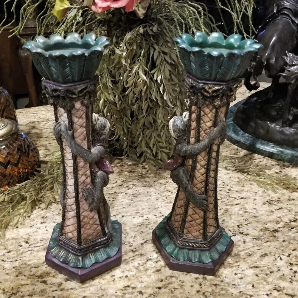 CBK Organ Grinder Bellhop Monkey Candle Holder
